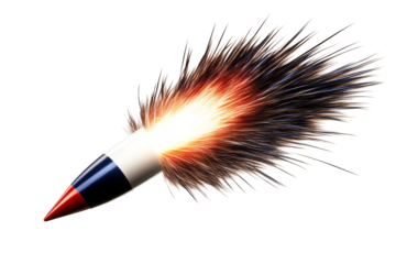 Fiery rocket tail with dynamic wisps of energy