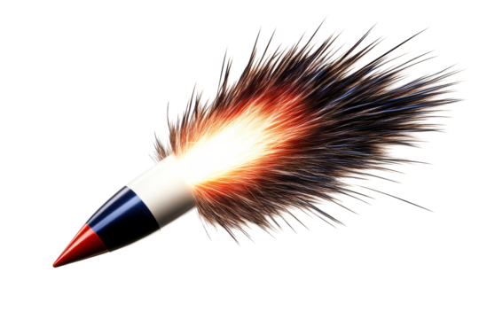 Fiery rocket tail with dynamic wisps of energy