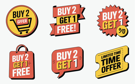 Buy 2 Get 1 Free and Limited Time Offer Graphics sale