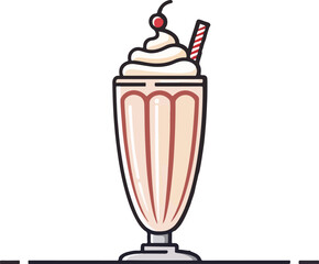 Milkshake vector design in white background, Milkshake logo design