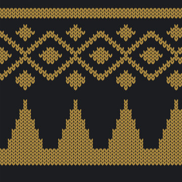 Vector illustration of Malaysian textile, Tiang Seri Songket. Traditional malay motive knitted pattern