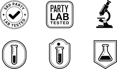 Lab Tested and Scientific Icons 3rd party tested science