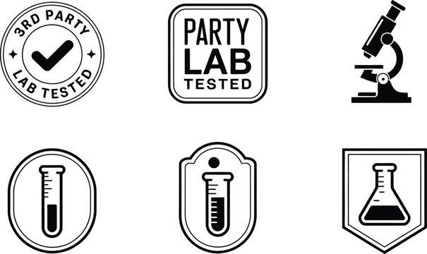 Lab Tested and Scientific Icons 3rd party tested science