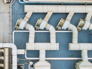 Industrial Pipe System Aerial View Manufacturing Plant