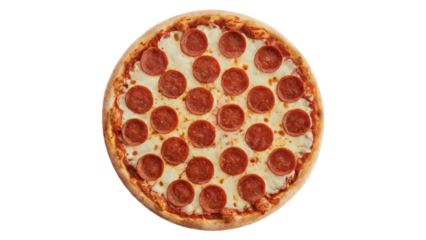 Delicious pepperoni pizza fresh baked italian food fast food restaurant menu delivery special png isolated on transparent background