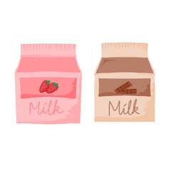 Strawberry milk and chocolate milk