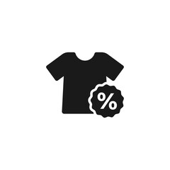 clothing discount icon or clothing discount sign icon vector isolated. Best clothing discount icon for apps, websites, or about product discount design.