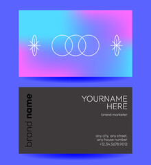 Modern Business Card Design with Gradient and Contact Information