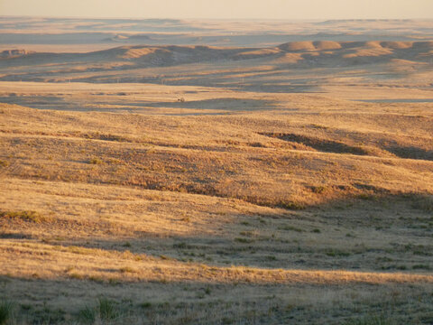 Sunset prairie grasslands northeastern Colorado autumn 