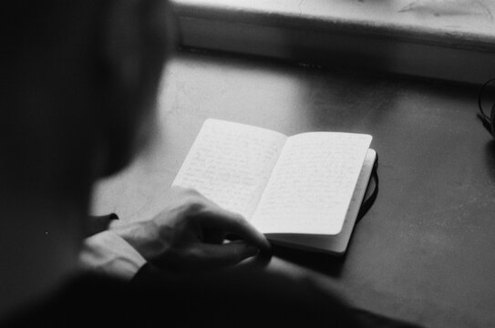 View on top of the shoulder of a diary