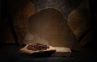 natural stones for product presentation podium