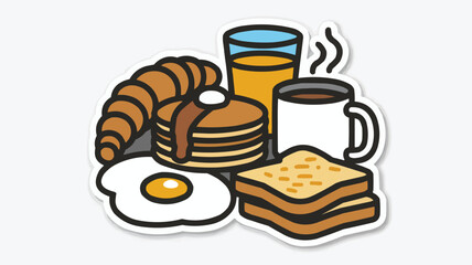 Delicious Breakfast Spread With Coffee And Juice food