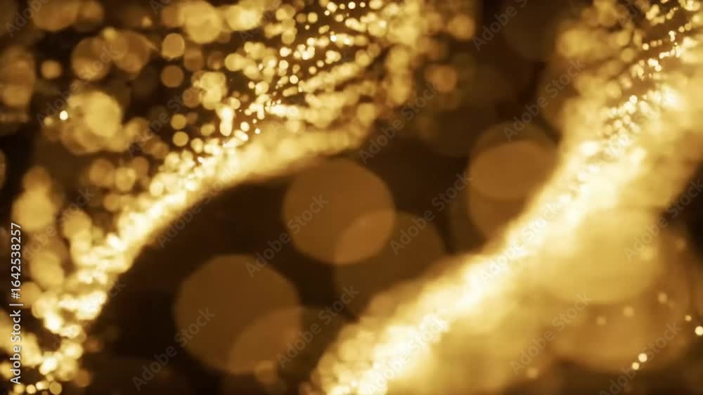 Aufkleber mesmerizing golden light particles shimmer and swirl in an abstract, dynamic flow, creating a magica