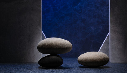 natural stones for product presentation podium