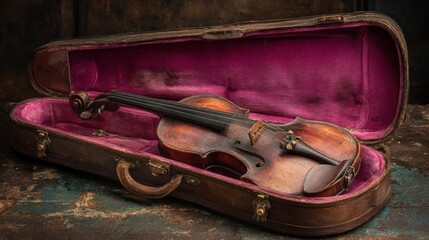 Obraz premium Vintage violin in case