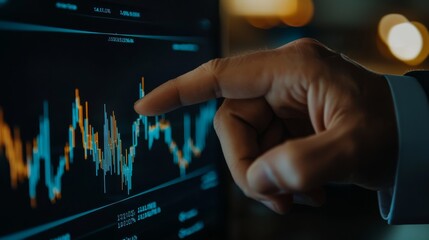 Analyzing market trends with data visualization techniques financial sector infographic display digital environment close-up view business intelligence insights