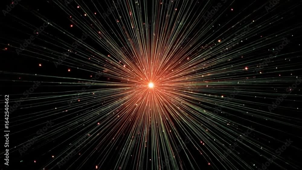 Poster cosmic radiance: an abstract and breathtaking view of cosmic phenomena, with rays of light emanating