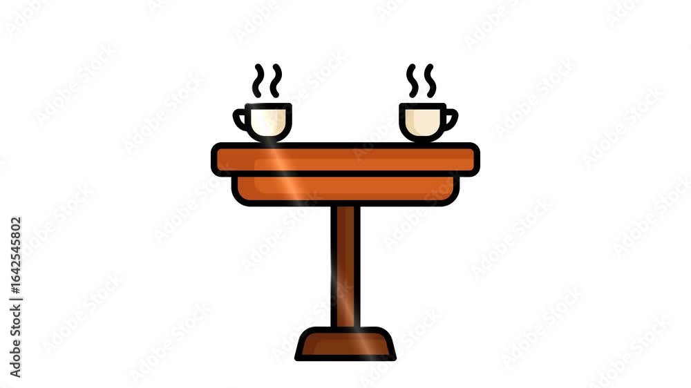 Poster coffee table icon animated. animated icon related to furniture. suitable for user interface, provide