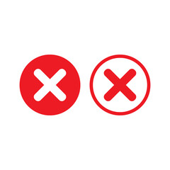red button cross icon