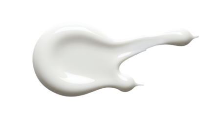 A smooth white guitar shaped blob of liquid on a solid black background