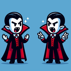 cute dracula flat illustration