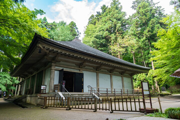 世界遺産の中尊寺金色堂の旧覆堂
