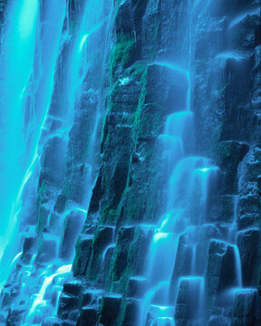 Morning Lower Proxy Falls Oregon Cascades summer film large format