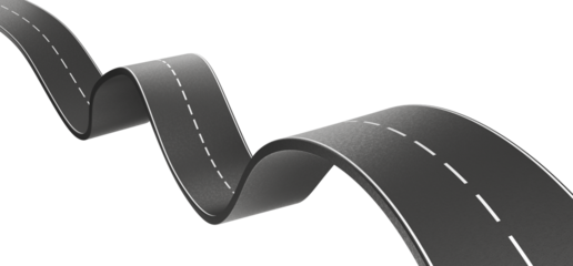 asphalt road, curve highway, 3d illustration.