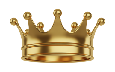 Golden crown isolated on transparent background