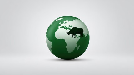 Earth Globe with Buffalo, Conservation, Wildlife, and Environment