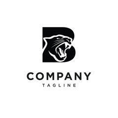 Letter B Black Panther Logo Icon vector