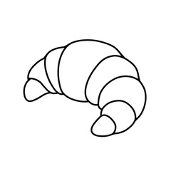 Outline Croissant Cartoon Illustration