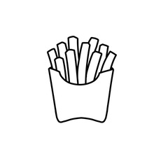 Outline French Fries Cartoon Illustration
