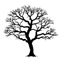 Obraz premium PNG Tree silhouette drawing sketch.