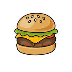 Cheeseburger Cartoon Illustration