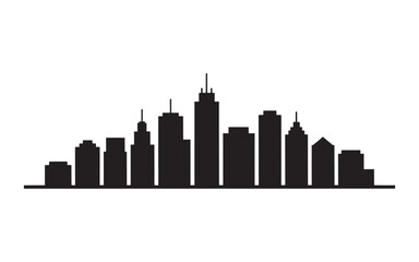 Fototapeta premium Silhouette of City Skyline with Various Tall Buildings, Representing Urban Development, Architecture and a Sense of Place in Abstract