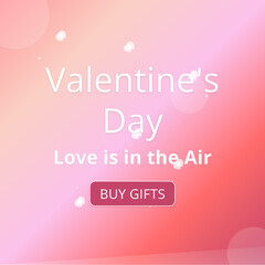 Romantic Valentine's Day Banner with Floating Hearts