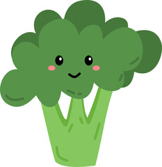Cute Broccoli Vegetable Mascot