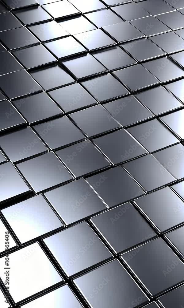 Poster abstract geometric pattern of interlocking gray squares