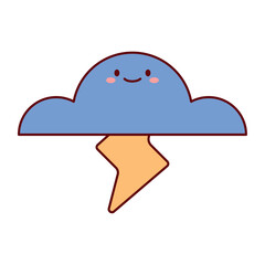 Thunder Cloud Flat Vector Illustration