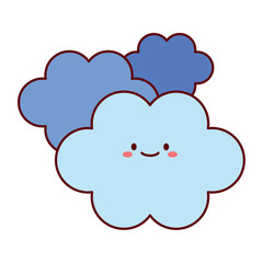 Blue Clouds Flat Vector Set