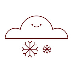 Snow Cloud Flat Vector Illustration
