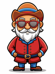 colorful illustration of a cartoon dutch man mascot with traditional clothing, isolated on white background