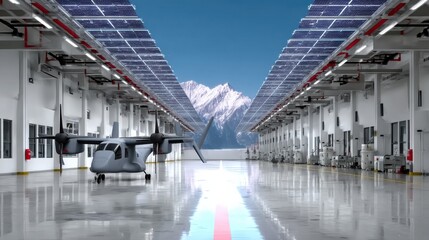 Exploring the Future of Aviation: A Clean Energy Electric Aircraft at Home in a Modern Hangar