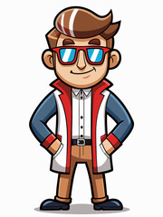 colorful illustration of a cartoon england man mascot, isolated on white background