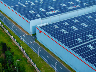 Aerial Close-Up of Factory Building