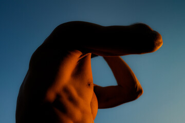 Emotional Male Person in Dramatic Evening Light