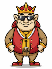 colorful illustration of a king mascot, isolated on white background