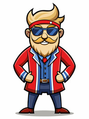 Obraz premium colorful illustration of a norwegian man mascot, isolated on white background