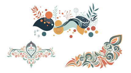 Artistic corner flourish with interwoven patterns in an elegant ornamental style, featuring intricate curves and decorative details, ideal for invitations, frames, vintage designs, and decorative bord